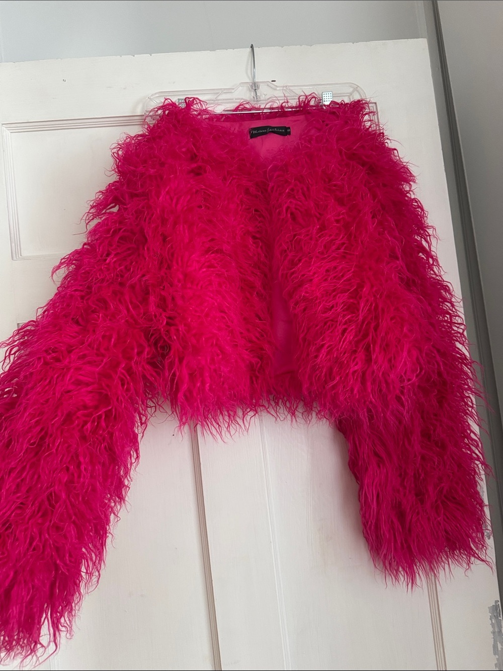 Bold Pink Faux Fur Women’s Jacket
